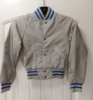 Vtg Pla-Jac By Dunbrooke Youth Bomber Jacket Sz 6/8 Gray Blue Retro 90s NWT USA - Image 1 of 4