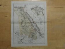Orig.(1871) Farblithographie Landkarte  Ägypten Nubien Abessinien Nil-Delta