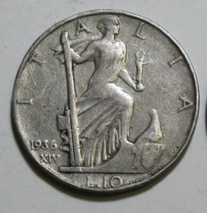 *VITTORIO EMANUELE III 10 LIRE 1936 IMPERO MB - Picture 1 of 2