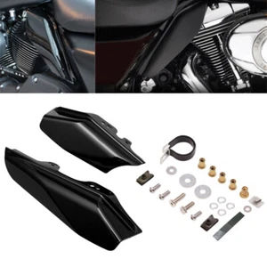 Mid-Frame Air Deflectors Heat Shield For Harley Touring Glibe 01-08 Gloss Black - Picture 1 of 12