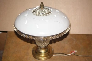 Antique Vintage 40's -50's Deco Brass 3 Light Ceiling Light Fixture Chandelier - Picture 1 of 11