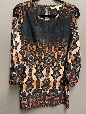 Vestido Anthropologie CHELSEA AND VIOLET Talla M Mediano Manga Larga Boho Shift Foto 1 de 3