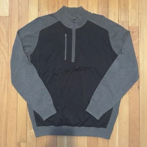 FootJoy Windproof Tech Gray Black Wool Blend 1/2 Zip Sweater Men's Size Small - Picture 1 of 6