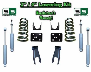 2" / 4" Lowering Drop Kit Coils Flip + SHOCKS FOR 02 - 08 Dodge Ram 1500 V6 2WD - Picture 1 of 1