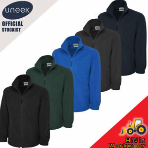 Uneek Mens Full Zip Micro Fleece Unisex Jacket Sports Work Wear Casual Women Top