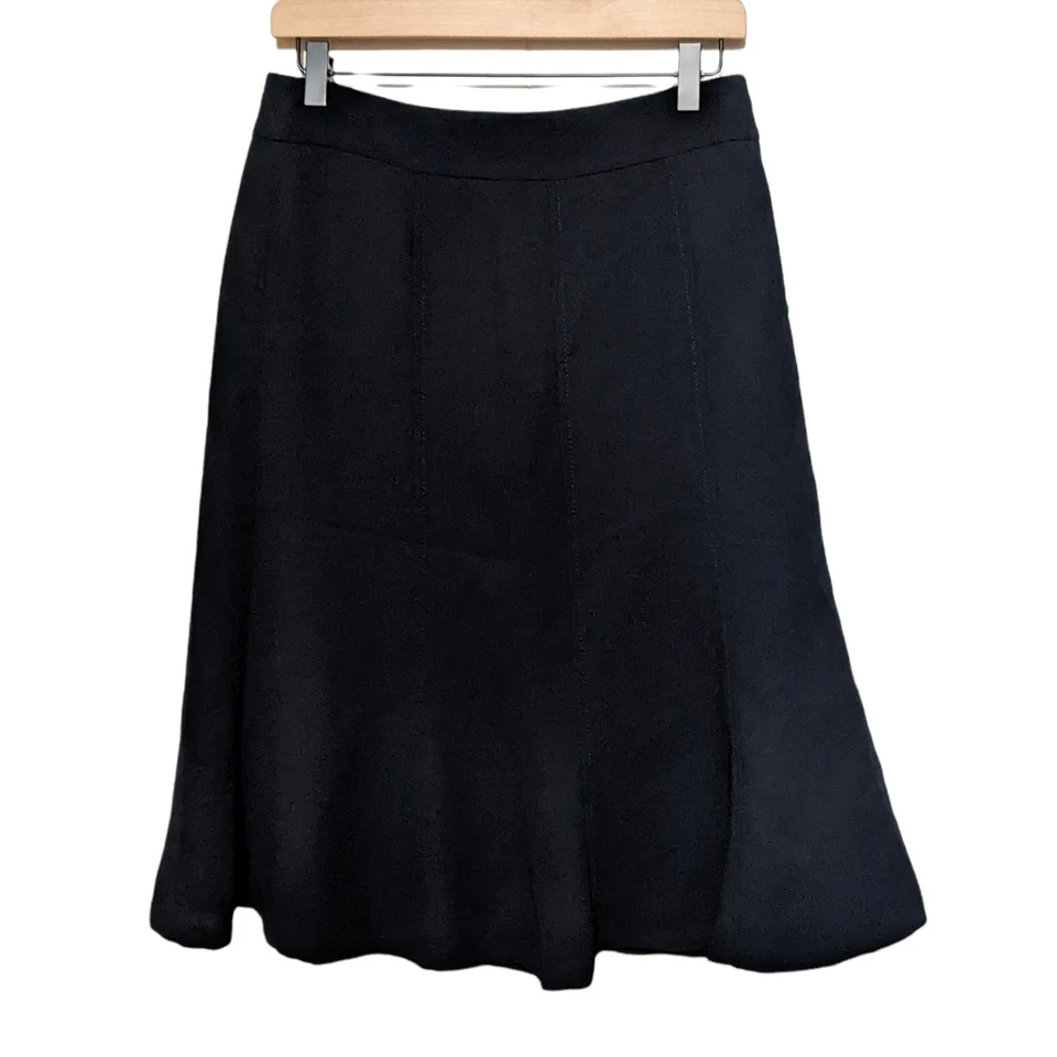 Jones Wear Falda Mujer 4 Negra Línea A Acampanada Paneles Midi Cremallera Carrera Oficina Trabajo Foto 1 de 4