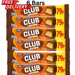 McVitie's Club Layers Orange 6x39g/Free Delivery/wafer bar/snack lunch sweets - Picture 1 of 2