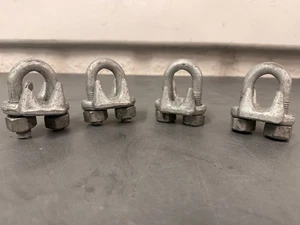 (QTY 4) Allied Bolt 5/8" Drop Forged Heavy Duty Galvanized Wire Rope Clips DFC58 - Picture 1 of 6