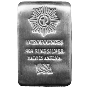 10 oz .999 Silver Cast Bar - Picture 1 of 10