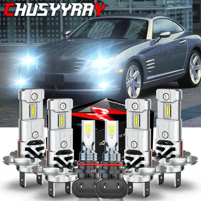 适用于克莱斯勒 Crossfire 2004 - 2007 2008 组合 6x LED 车头灯 + 雾灯灯泡 — 第 1/4 张图片