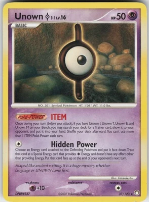 Damaged Regular Unown [I] 37/123 Rare Mysterious Treasures - Image 1 of 2