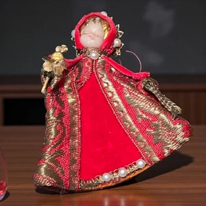 Koestel Christmas Ornament Vintage West Germany Signed, Red Velvet Gown - Picture 1 of 13