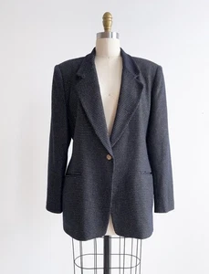 JONES NEW YORK Size 10 Women Wool Blazer Jacket Dark Gray - Picture 1 of 7