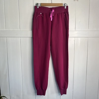 Calça jogger feminina FIGS Boston Slim XS W21SW2026 cranberry nova com etiquetas - Imagem 1 de 4