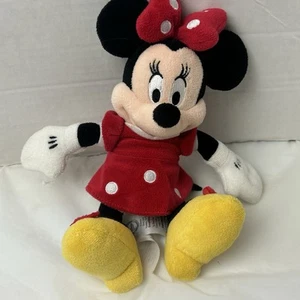 Minnie Mouse Disney Store Red Polka Dot Dress Plush 9” Toy Stuffed Animal - Picture 1 of 6
