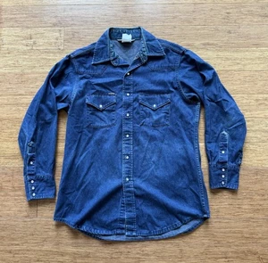 Vintage Carhartt Pearl Snap Denim Western Hemd Dark Wash Blau XL? - Bild 1 von 14