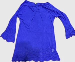 Venus Pull Over Bluse, vorne zum Binden mit Pseudo-Spitzenbesatz, Größe L - Bild 1 von 6