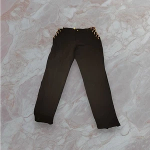 Ashley Stewart Neu mit Etikett schwarz gold Strass Kette Spitze Hüften gerades Bein Jeans 18 - Bild 1 von 9