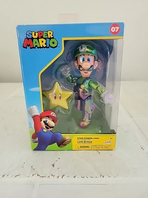 Star Power Luigi 4.5 w Super Star Mario Bros. Jakks Pacific Sealed Rare - Image 1 of 4