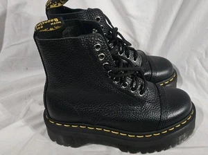 Dr Martens Womens Sinclair Milled Nappa Leather Platform Boots Black Size 6 New - Picture 1 of 8