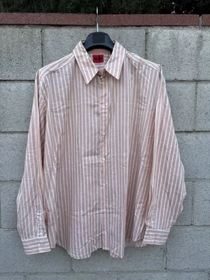 NWOT $159 Hugo Boss Holy Allee Slim Fit Cotton Dress Shirt Pink Striped Sz XL - Image 1 of 4