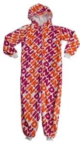 Dunkin Donuts DD Fleece One Piece Sleepwear Lounge PJ's Small Petite Kids?  - Picture 1 of 7