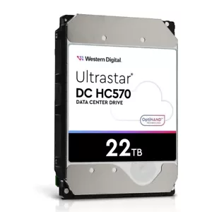 WD Ultrastar DC HC570 22TB 0F48155 HDD 3.5" 7200 RPM Hard Drive WUH722222ALE6L4 - Picture 1 of 1