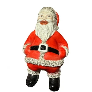 Figura de Santa Vintage con ribete de espagueti Kitsch de Navidad - Imagen 1 de 10