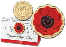 2011 Remembrance Day,RED POPPY, Five Dollar Bronze Unc Coin 11-11-11 IN RAM CARD