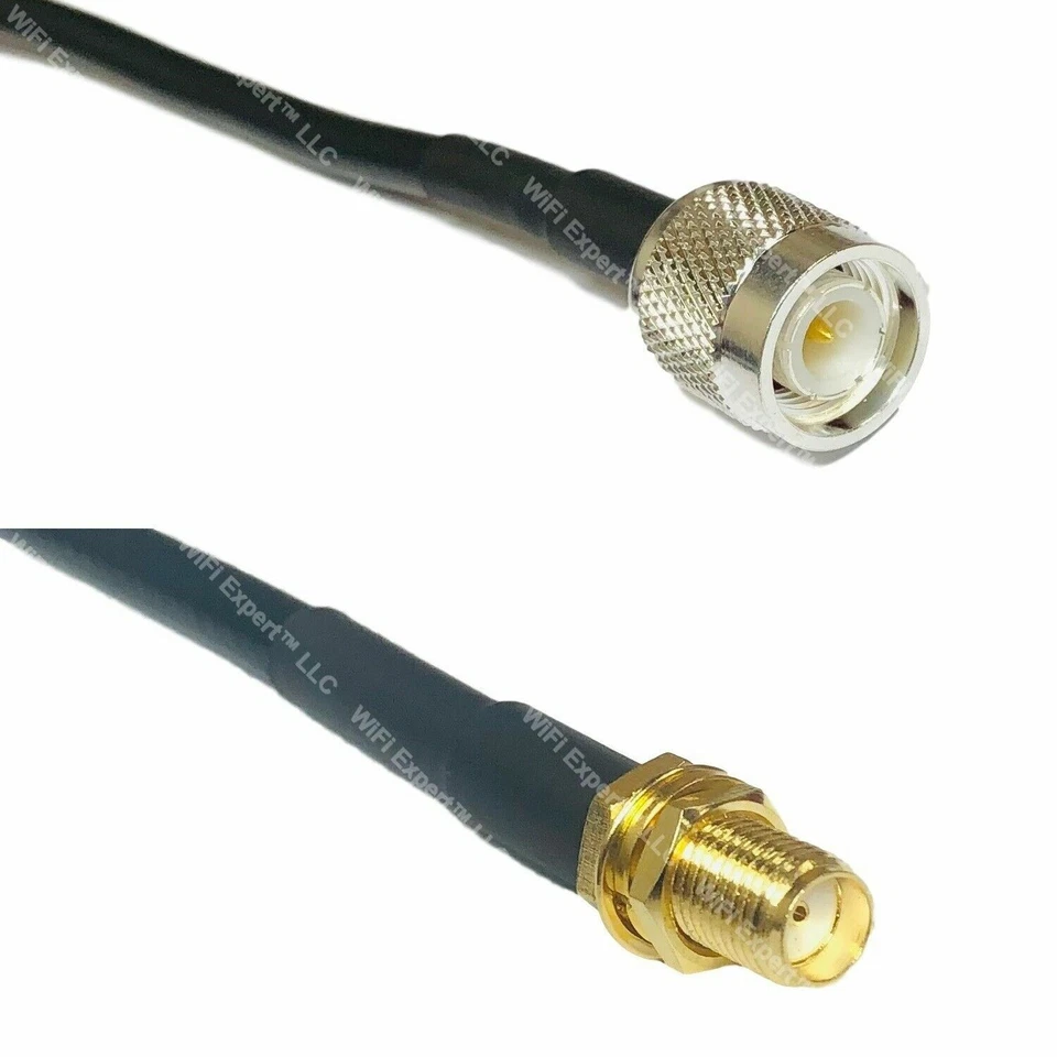RG58 TNC MALE to SMA FEMALE Coaxial RF Pigtail Cable ships from USA - Image 1 of 1