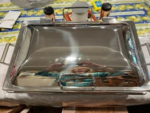 Neu Klappdeckel Chafing Dish Buffet Set mit Brenner Halter 9 Quart Edelstahl - Bild 1 von 2