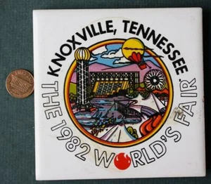 1982 Knoxville Tennessee World's Fair Souvenir Tile Trivet Sunsphere Tower +++ - Picture 1 of 1