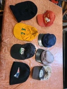 Vintage Lot Hats Baseball Caps Uniform Army Caps Mask Patriots Beanie Courduroy - Picture 1 of 6