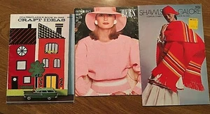 3 Coats & Pattern Books No. 225, 229, 243 (3) Vintage CRAFTS, HERS, KNIT SHAWLS - Picture 1 of 3