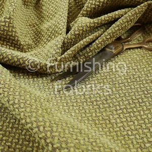 Designer Small Falling Leaf Pattern Green Colour Soft Chenille Upholstery Fabric - Picture 1 of 5