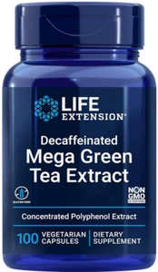 DECAFFEINATED MEGA GREEN TEA EXTRACT HEART BRAIN HEALTH 100 Caps LIFE EXTENSION - Picture 1 of 12