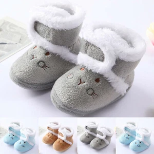 UK Infant Baby Girls Boys Toddler Warm Slippers Socks Crib Shoes Boots 0-15M - Picture 1 of 15