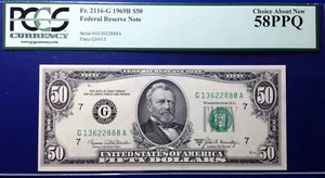 1969B $50 Federal Reserve Note Fr-2116-G Chicago PCGS58 Choice About New - Picture 1 of 4