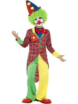 Smiffys Clown Costume, Red with Jacket, Trousers, Mock Shirt & Bowtie, Boys Fanc - Image 1 of 3