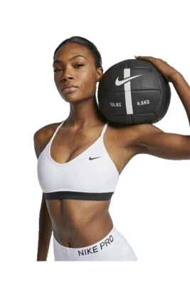 NEW! Nike [L] Women's Indy Padded Yoga/Pickleball Bra-White/Black DD1675-100 - Image 1 of 2