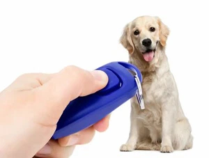 PRECORN 2in1 Klicker und Hundepfeife Hunde Clicker Pfeife Hunderziehung in blau - Bild 1 von 5