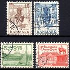 DANIMARCA 1937 - Serie usata 5/10/15/30 Øre 25°  regno Re Christian X  #S#DAV