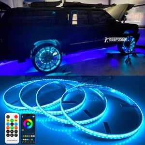 For Chevrolet Suburban 15.5'' RGB Wheel Ring Lights LED Turn Signal Rim Lights - Foto 1 di 10