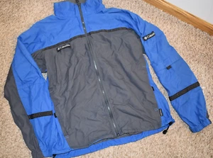 H9 MEN'S Size Medium COLUMBIA Blue Gray Packable Spring Fall Windbreaker jacket - Picture 1 of 5