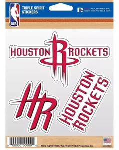 Houston Rockets gestanzter 3-teiliger Triple Spirit Stickerbogen - Bild 1 von 1