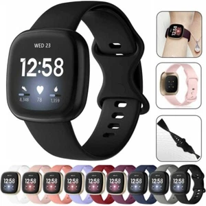 For Fitbit Versa 4 & 3, Sense 1 & 2 Silicone Wrist Band Replacement Watch Strap - Picture 1 of 23