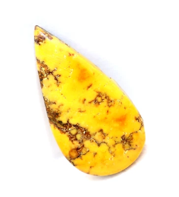 27 Ct Natural Turquoise Arizona Yellow Pear Cut Loose Gemstone With Free Gift - Image 1 of 4