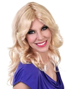 70s 80s Farrah Blonde Layered Wig Charlies Angel Fancy Dress Costume Party Disco - Picture 1 of 1