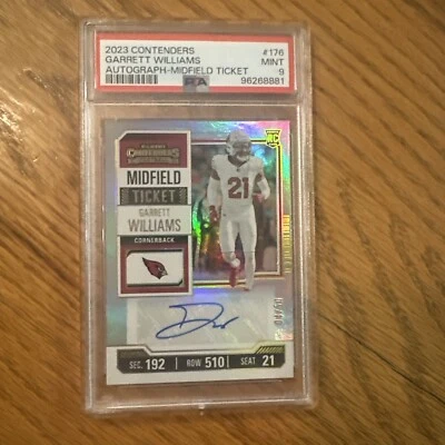 2023 Panini Contenders #176 Garrett Williams Midfield  Ticket Clear Auto /50 - Image 1 of 2