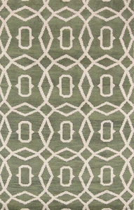 Circled Design Green Modern 5x8 Moroccan Indian Oriental Area Rug Wool Carpet - Picture 1 of 12